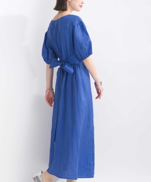 PICCIN（ピッチン）の「ウエストリボンリネンワンピース（ワンピース・レディース・ブルー/ブラック/イエロー・M）」の16枚目の写真