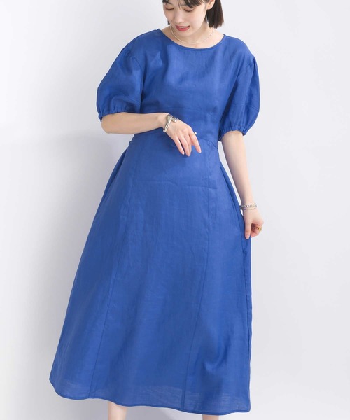 PICCIN（ピッチン）の「ウエストリボンリネンワンピース（ワンピース・レディース・ブルー/ブラック/イエロー・M）」の15枚目の写真