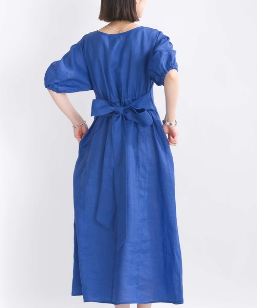 PICCIN（ピッチン）の「ウエストリボンリネンワンピース（ワンピース・レディース・ブルー/ブラック/イエロー・M）」の17枚目の写真