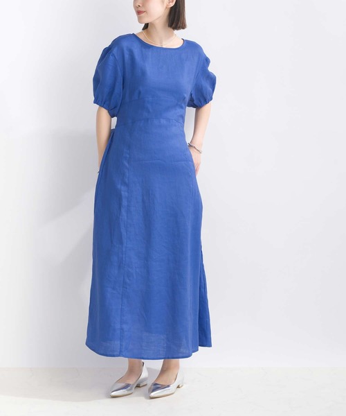 PICCIN（ピッチン）の「ウエストリボンリネンワンピース（ワンピース・レディース・ブルー/ブラック/イエロー・M）」の18枚目の写真