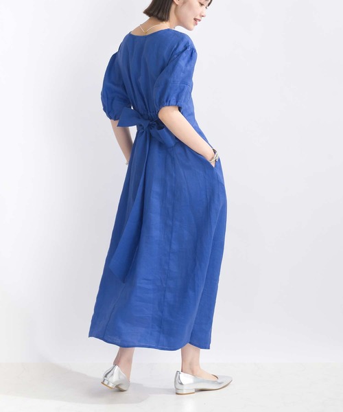 PICCIN（ピッチン）の「ウエストリボンリネンワンピース（ワンピース・レディース・ブルー/ブラック/イエロー・M）」の19枚目の写真