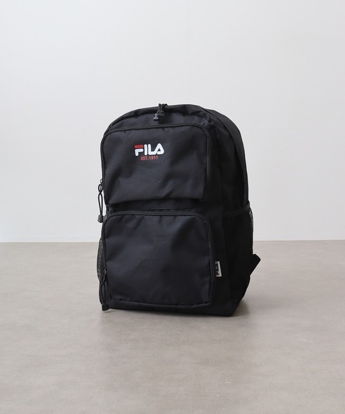 FILA（フィラ）の「ＦＩＬＡ　ダブルポケットリュック（バックパック/リュック・メンズ・ブラック×ブラック/ブラック×ホワイト/ブラック×グリーン/ブラック×レッド・FREE）」の5枚目の写真