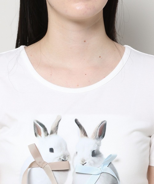 3.3 Field Trip （3.3フィールドトリップ）の「3.3 Field Trip／ウサギプリントT（Tシャツ/カットソー・レディース・ピンク/ブラック/ホワイト・FREE）」の13枚目の写真