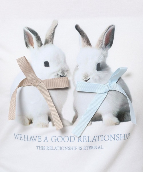 3.3 Field Trip （3.3フィールドトリップ）の「3.3 Field Trip／ウサギプリントT（Tシャツ/カットソー・レディース・ピンク/ブラック/ホワイト・FREE）」の17枚目の写真