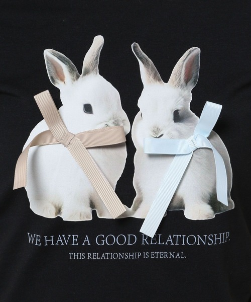 3.3 Field Trip （3.3フィールドトリップ）の「3.3 Field Trip／ウサギプリントT（Tシャツ/カットソー・レディース・ピンク/ブラック/ホワイト・FREE）」の18枚目の写真