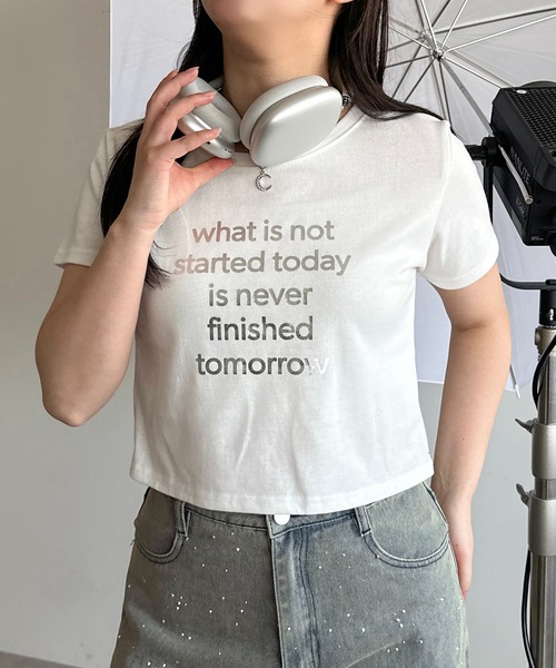 apres jour mignon(アプレジュールミニョン)の「アソートロゴTシャツ【ZOZOTOWN限定アイテム】(Tシャツ/カットソー・レディース・ブラック/オフホワイト/ホワイト系その他・X-LARGE/フリー)」の2枚目の写真