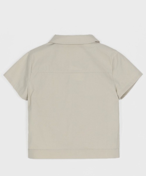 BLACKUP（ブラックアップ）の「[MADE] テズパーカリングシャーリング半袖ジップアップシャツ（シャツ/ブラウス・レディース・ライトベージュ/ブラック・SMALL/MEDIUM）」の9枚目の写真
