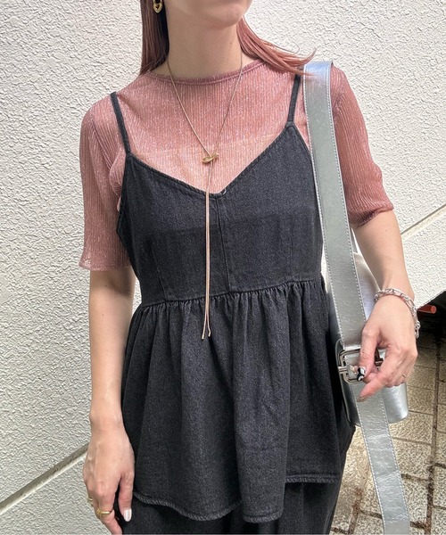 y/m by misato（イムバイミサト）の「ラメシアークルーネックトップス（Tシャツ/カットソー・レディース・ブラック/オフホワイト/ピンク・FREE）」の18枚目の写真