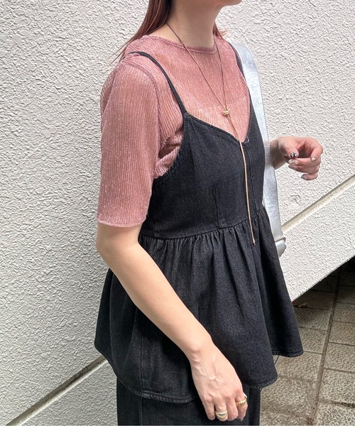 y/m by misato（イムバイミサト）の「ラメシアークルーネックトップス（Tシャツ/カットソー・レディース・ブラック/オフホワイト/ピンク・FREE）」の20枚目の写真