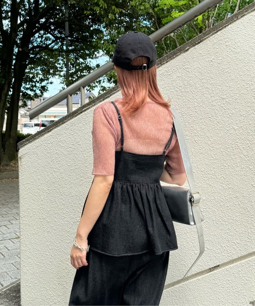 y/m by misato（イムバイミサト）の「ラメシアークルーネックトップス（Tシャツ/カットソー・レディース・ブラック/オフホワイト/ピンク・FREE）」の21枚目の写真