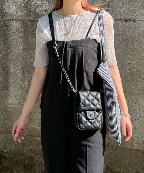 y/m by misato（イムバイミサト）の「ラメシアークルーネックトップス（Tシャツ/カットソー・レディース・ブラック/オフホワイト/ピンク・FREE）」の5枚目の写真
