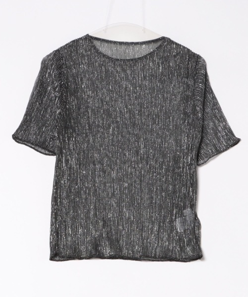 y/m by misato（イムバイミサト）の「ラメシアークルーネックトップス（Tシャツ/カットソー・レディース・ブラック/オフホワイト/ピンク・FREE）」の13枚目の写真