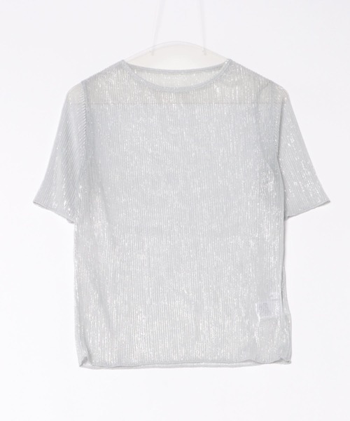 y/m by misato（イムバイミサト）の「ラメシアークルーネックトップス（Tシャツ/カットソー・レディース・ブラック/オフホワイト/ピンク・FREE）」の14枚目の写真