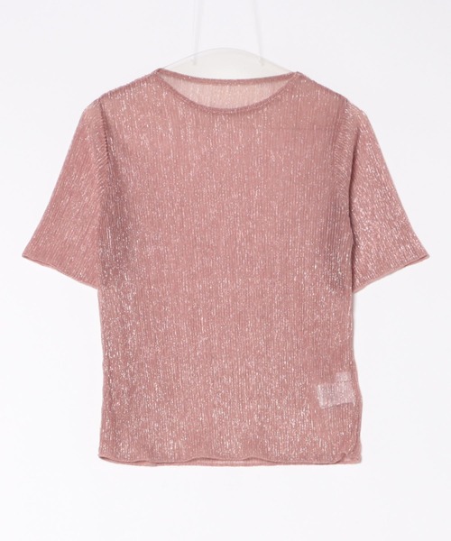 y/m by misato（イムバイミサト）の「ラメシアークルーネックトップス（Tシャツ/カットソー・レディース・ブラック/オフホワイト/ピンク・FREE）」の15枚目の写真