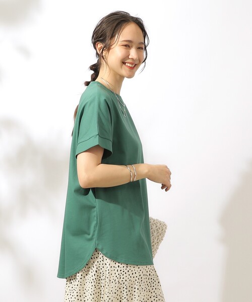 SHOO・LA・RUE（シューラルー）の「【汗ジミ防止/UV】夏も好きな色を着よう 欲ばりTシャツ（Tシャツ/カットソー・レディース・ホワイト/ブラック/グリーン/ダークオレンジ・02/03/04）」の22枚目の写真