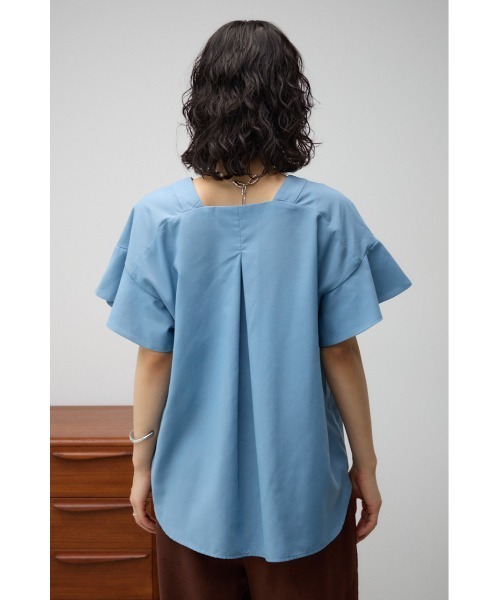 AZUL by moussy（アズールバイマウジー）の「ラッフルスリーブスキッパーブラウス（Tシャツ/カットソー・レディース・ブルー/ブラック/オフホワイト・SMALL/MEDIUM）」の9枚目の写真