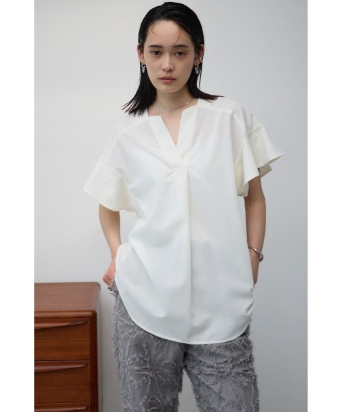 AZUL by moussy（アズールバイマウジー）の「ラッフルスリーブスキッパーブラウス（Tシャツ/カットソー・レディース・ブルー/ブラック/オフホワイト・SMALL/MEDIUM）」の15枚目の写真