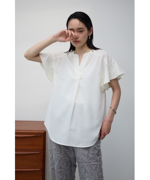 AZUL by moussy（アズールバイマウジー）の「ラッフルスリーブスキッパーブラウス（Tシャツ/カットソー・レディース・ブルー/ブラック/オフホワイト・SMALL/MEDIUM）」の16枚目の写真