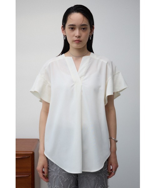 AZUL by moussy（アズールバイマウジー）の「ラッフルスリーブスキッパーブラウス（Tシャツ/カットソー・レディース・ブルー/ブラック/オフホワイト・SMALL/MEDIUM）」の18枚目の写真