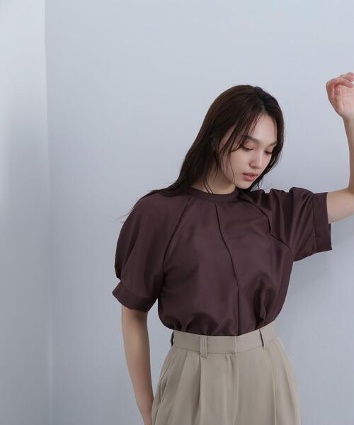 NATURAL BEAUTY BASIC(ナチュラルビューティーベーシック)の「◇シアータックスリーブブラウス(シャツ/ブラウス・レディース・オフホワイト/ワイン/ダークブラウン・FREE)」の16枚目の写真