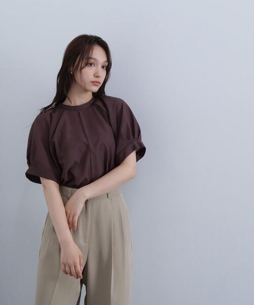 NATURAL BEAUTY BASIC(ナチュラルビューティーベーシック)の「◇シアータックスリーブブラウス(シャツ/ブラウス・レディース・オフホワイト/ワイン/ダークブラウン・FREE)」の14枚目の写真