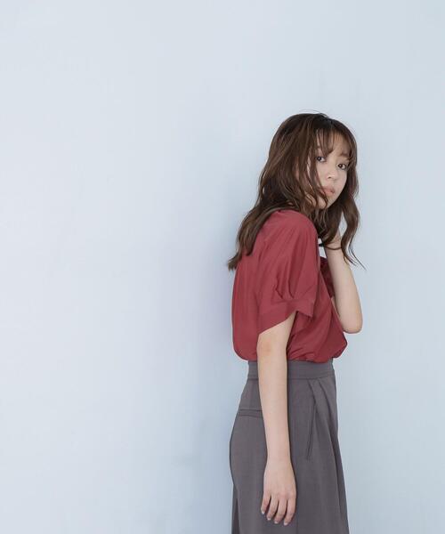 NATURAL BEAUTY BASIC(ナチュラルビューティーベーシック)の「◇シアータックスリーブブラウス(シャツ/ブラウス・レディース・オフホワイト/ワイン/ダークブラウン・FREE)」の10枚目の写真
