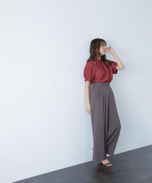 NATURAL BEAUTY BASIC(ナチュラルビューティーベーシック)の「◇シアータックスリーブブラウス(シャツ/ブラウス・レディース・オフホワイト/ワイン/ダークブラウン・FREE)」の7枚目の写真