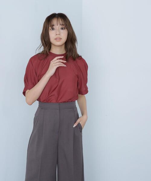 NATURAL BEAUTY BASIC(ナチュラルビューティーベーシック)の「◇シアータックスリーブブラウス(シャツ/ブラウス・レディース・オフホワイト/ワイン/ダークブラウン・FREE)」の6枚目の写真