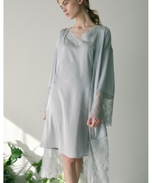 [PEACH JOHN × JILL STUARTコラボ]レースサテンスリップ×ガウンセット