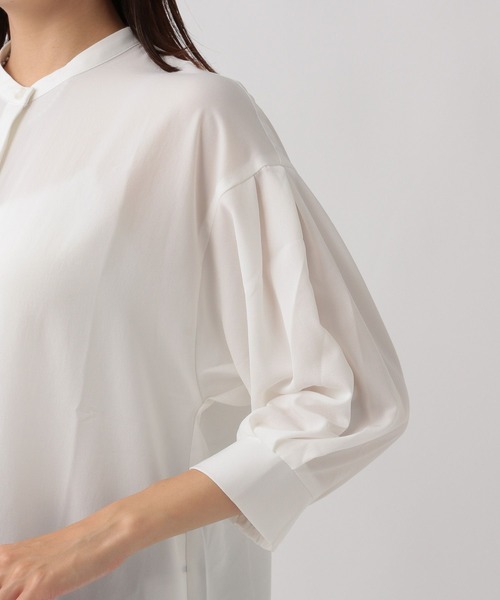 Elura（エルーラ）の「サラサラ着映え袖コンブラウス/124115（シャツ/ブラウス・レディース・ライトベージュ/オフホワイト/ネイビー・LARGE/SMALL/MEDIUM）」の17枚目の写真