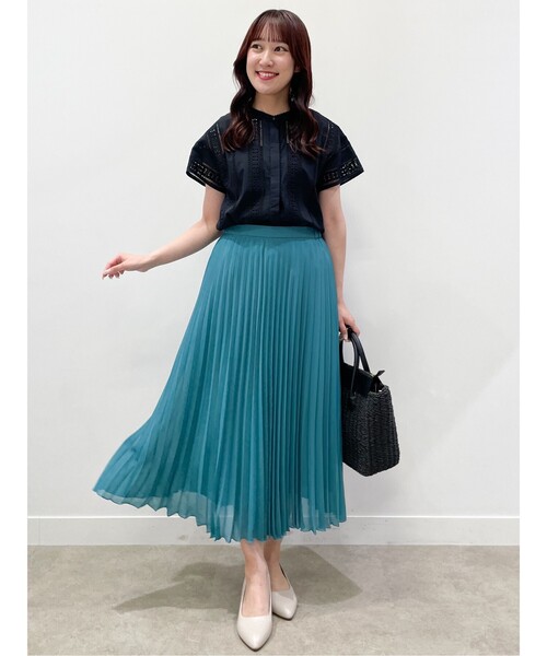 Reflect リフレクト　涼しげ刺繍レースブラウス Reflect ブラウス シャツ 「SALE／手洗い可能」涼しげ刺繍レース