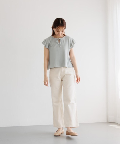 flower(フラワー)の「フリルスリーブトップ(Tシャツ/カットソー・レディース・アイボリー/カーキ・FREE)」の20枚目の写真