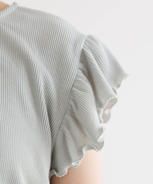 flower(フラワー)の「フリルスリーブトップ(Tシャツ/カットソー・レディース・アイボリー/カーキ・FREE)」の15枚目の写真