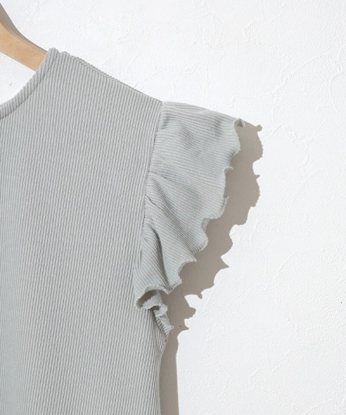 flower(フラワー)の「フリルスリーブトップ(Tシャツ/カットソー・レディース・アイボリー/カーキ・FREE)」の14枚目の写真