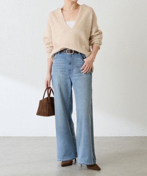 セール】Q.anos/リラックススーパーワイド（デニムパンツ