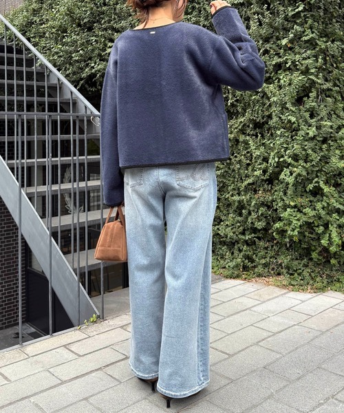 COLLAGE GALLARDAGALANTE（コラージュガリャルダガランテ）の「Q.anos/リラックススーパーワイド（デニムパンツ・レディース・ブルー/ブラック/ベージュ/オフホワイト/グレー・0/1/TM/2/XL）」の12枚目の写真