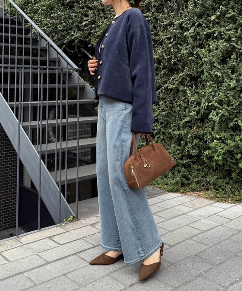 COLLAGE GALLARDAGALANTE（コラージュガリャルダガランテ）の「Q.anos/リラックススーパーワイド（デニムパンツ・レディース・ブルー/ブラック/ベージュ/オフホワイト/グレー・0/1/TM/2/XL）」の11枚目の写真