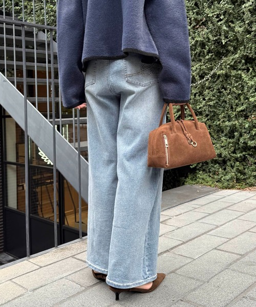 COLLAGE GALLARDAGALANTE（コラージュガリャルダガランテ）の「Q.anos/リラックススーパーワイド（デニムパンツ・レディース・ブルー/ブラック/ベージュ/オフホワイト/グレー・0/1/TM/2/XL）」の17枚目の写真