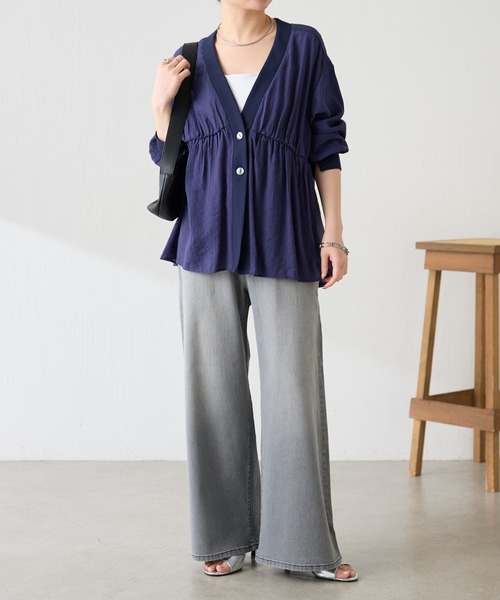 COLLAGE GALLARDAGALANTE(コラージュガリャルダガランテ)の「Q.anos/リラックススーパーワイド/WEB限定カラー・サイズ展開(デニムパンツ・レディース・ブルー/ブラック/ベージュ/オフホワイト/グレー/ライトグレー・0/1/TM/2/XL)」の20枚目の写真