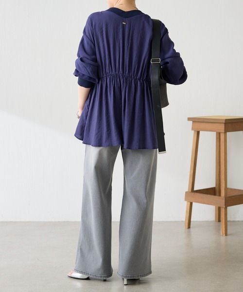 COLLAGE GALLARDAGALANTE(コラージュガリャルダガランテ)の「Q.anos/リラックススーパーワイド/WEB限定カラー・サイズ展開(デニムパンツ・レディース・ブルー/ブラック/ベージュ/オフホワイト/グレー/ライトグレー・0/1/TM/2/XL)」の17枚目の写真