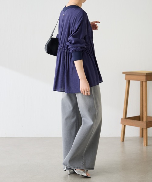 COLLAGE GALLARDAGALANTE(コラージュガリャルダガランテ)の「Q.anos/リラックススーパーワイド/WEB限定カラー・サイズ展開(デニムパンツ・レディース・ブルー/ブラック/ベージュ/オフホワイト/グレー/ライトグレー・0/1/TM/2/XL)」の16枚目の写真