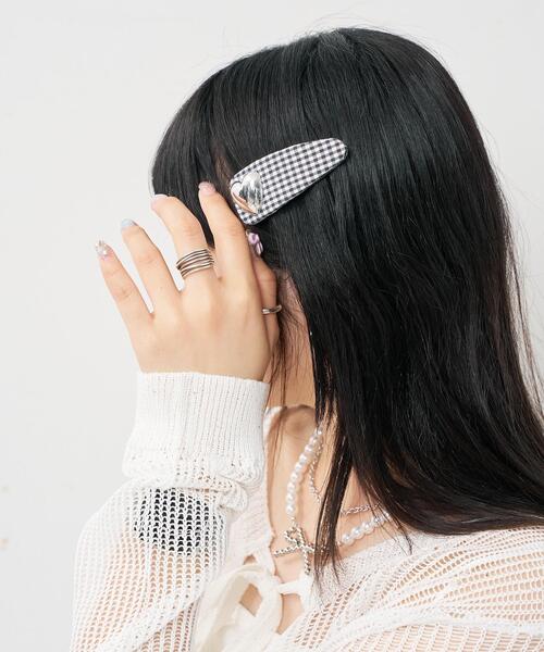 WEGO(ウィゴー)の「WEGO/【2点セット】モチーフパテッドバレッタ(バレッタ/ヘアクリップ・レディース・ライトピンク/ブラック/その他1/ブラック系その他/シルバー・FREE)」の5枚目の写真