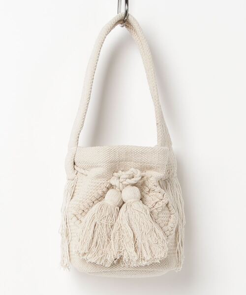 MAISON mou(メゾンムー)の「【Swaraj/スワラージ】手織りジャガード BUCKET BAG(ハンドバッグ・レディース・ブラック/ブラック系その他2/ブラック系その他/ホワイト系その他2/ベージュ・FREE)」の5枚目の写真