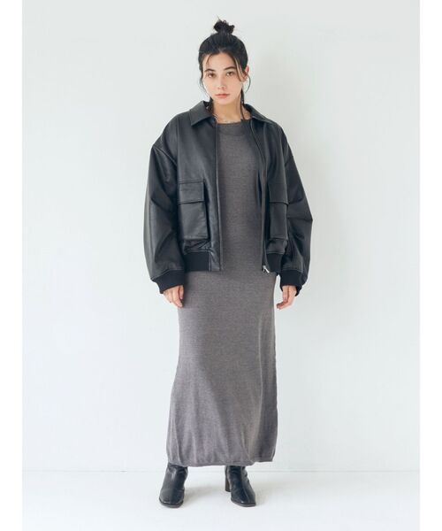 Ungrid(アングリッド)の「レイヤードニットワンピース(ワンピース・レディース・レッド/ブラック/チャコールグレー・FREE)」の8枚目の写真