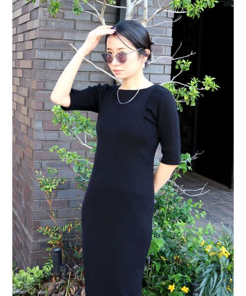 Ungrid(アングリッド)の「レイヤードニットワンピース(ワンピース・レディース・レッド/ブラック/チャコールグレー・FREE)」の13枚目の写真