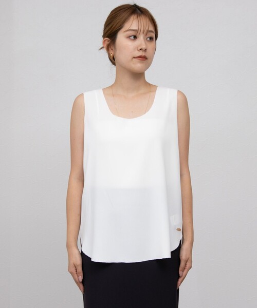 NOLLEY’S Sophi(ノーリーズソフィ)の「バックサテンジョーゼット4WAYタンク(タンクトップ・レディース・ベージュ/ブラック/オフホワイト・36/38)」の19枚目の写真