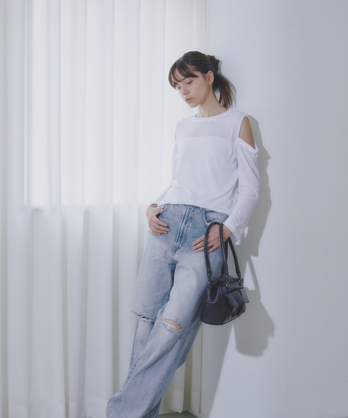 BARRETTA(バレッタ)の「肩あきカットソープルオーバー(Tシャツ/カットソー・レディース・ブラック/グレー/ブルー/ホワイト・FREE)」の11枚目の写真