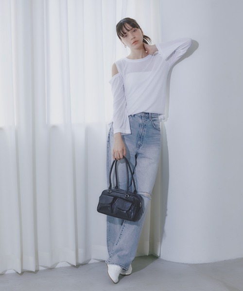 BARRETTA(バレッタ)の「肩あきカットソープルオーバー(Tシャツ/カットソー・レディース・ブラック/グレー/ブルー/ホワイト・FREE)」の12枚目の写真