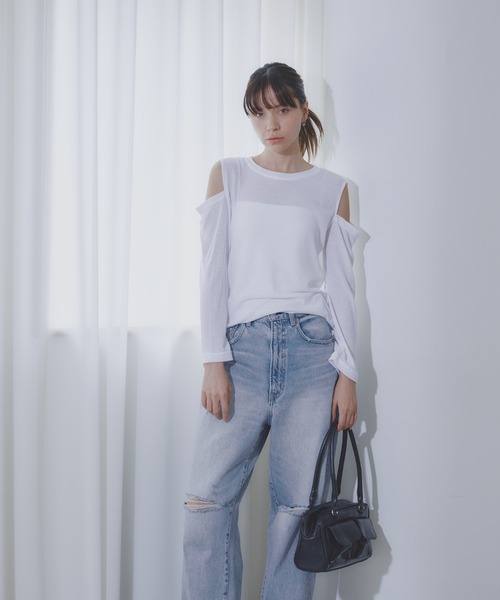 BARRETTA(バレッタ)の「肩あきカットソープルオーバー(Tシャツ/カットソー・レディース・ブラック/グレー/ブルー/ホワイト・FREE)」の13枚目の写真