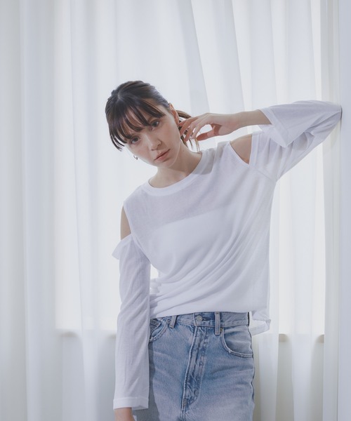 BARRETTA(バレッタ)の「肩あきカットソープルオーバー(Tシャツ/カットソー・レディース・ブラック/グレー/ブルー/ホワイト・FREE)」の14枚目の写真